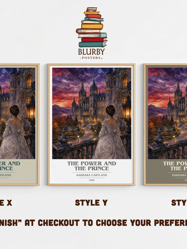 The Power And The Prince book cover print in frame leaning in hallway – romance wall art