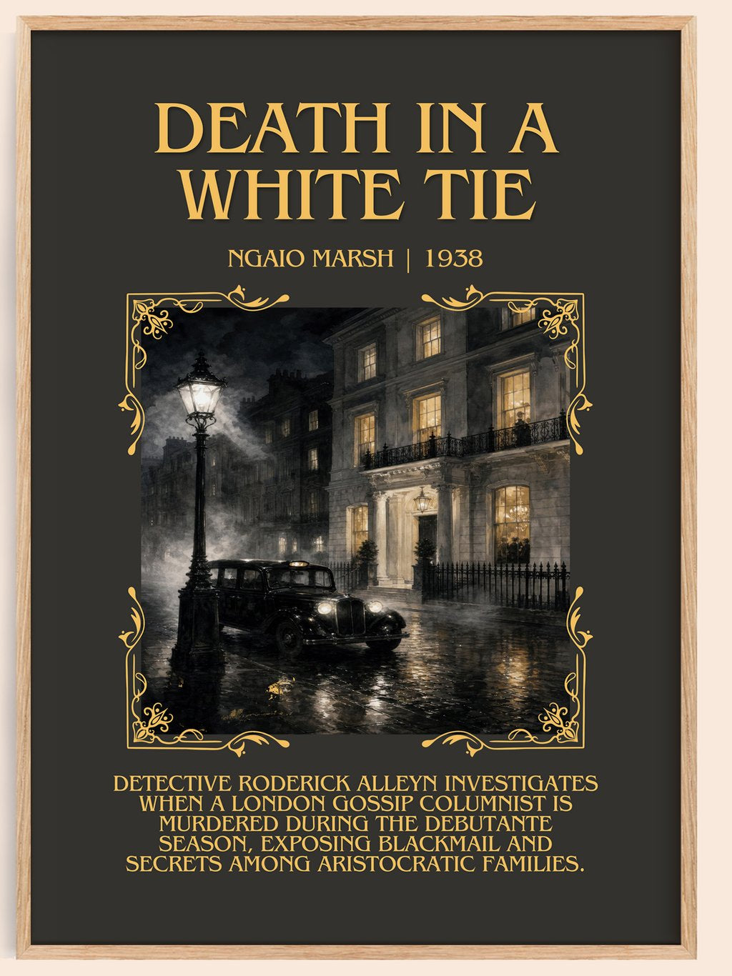 Death in a White Tie Minimalist Book Poster by Ngaio Marsh – book poster