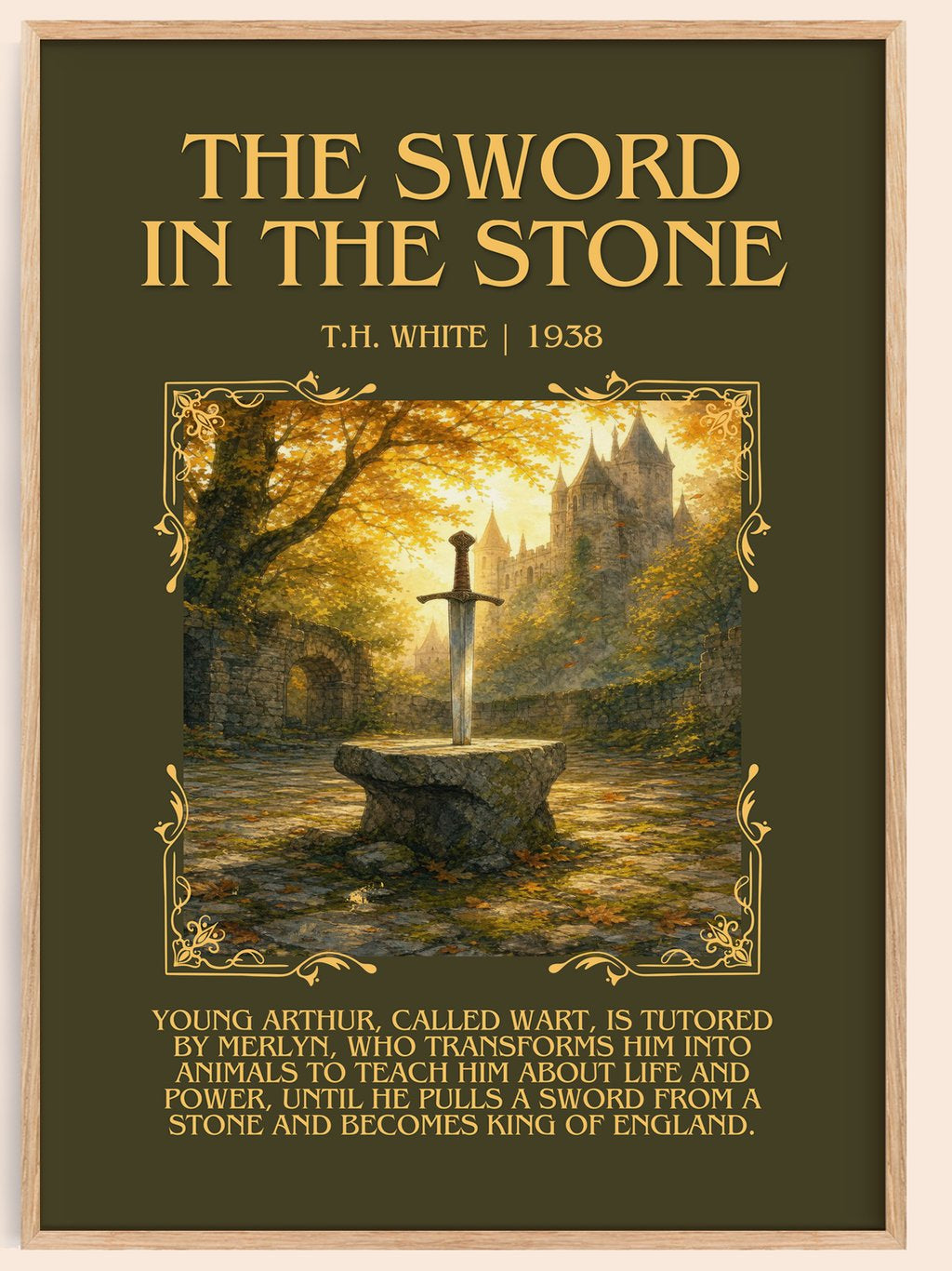 The Sword in the Stone Minimalist Book Poster by T.H. White – book poster