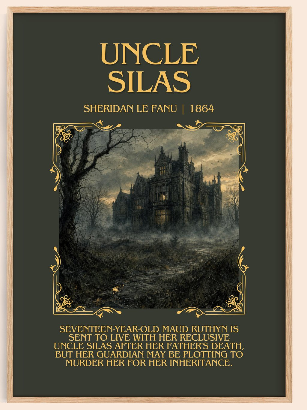 Uncle Silas Minimalist Book Poster by Sheridan Le Fanu – book poster
