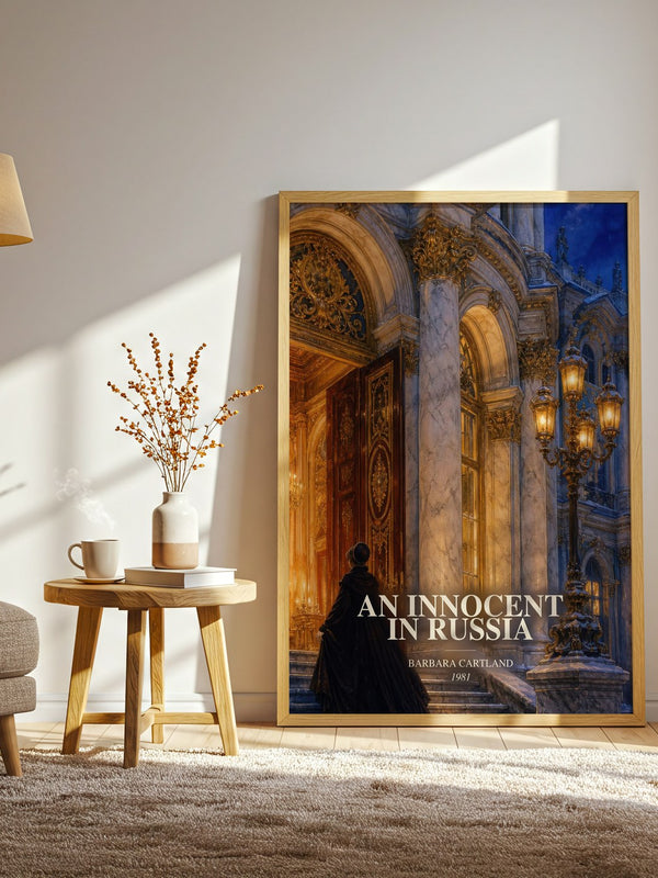 An Innocent In Russia watercolour print in frame leaning in hallway – romance wall art