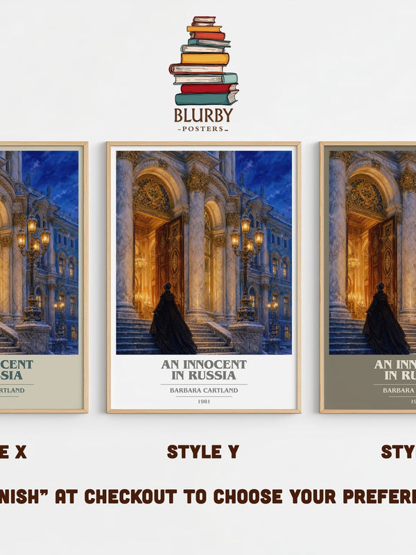 An Innocent In Russia book cover print in frame leaning in hallway – romance wall art