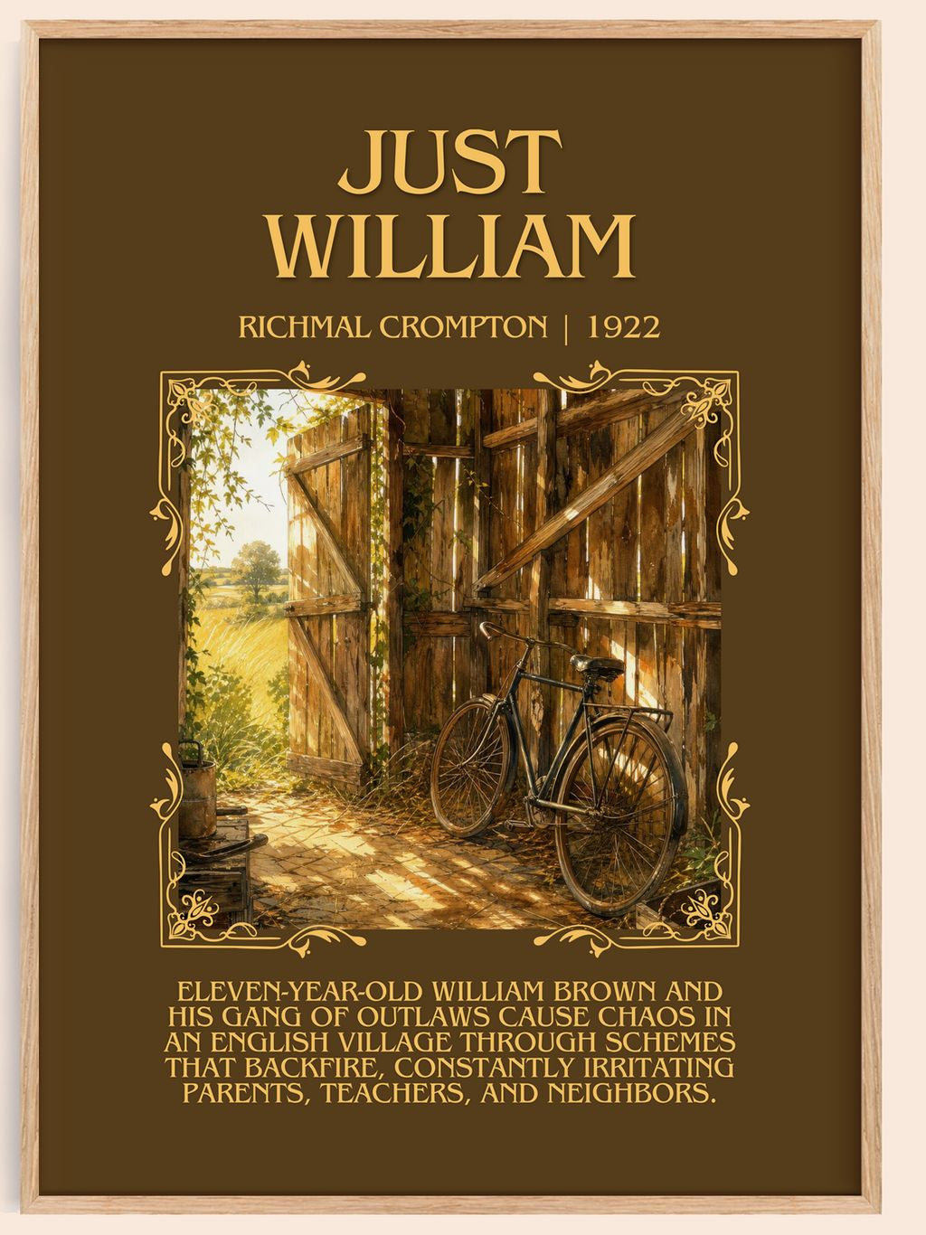 Just William Minimalist Book Poster by Richmal Crompton – book poster