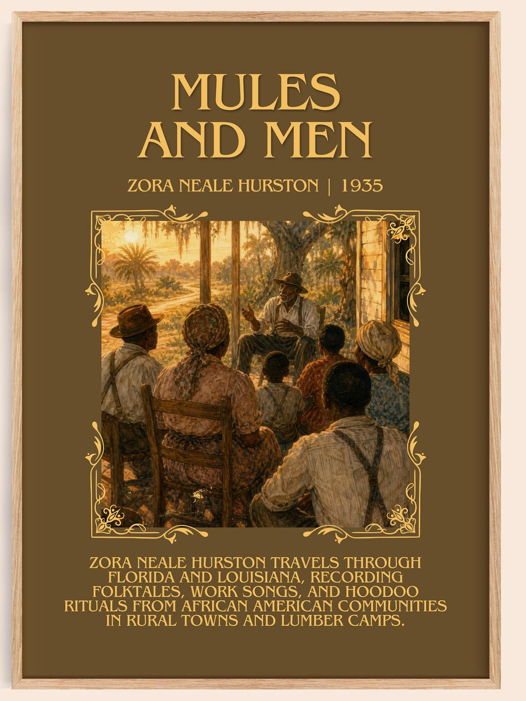 Mules and Men Minimalist Book Poster by Zora Neale Hurston – book poster
