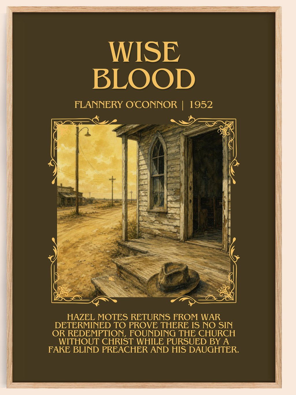 Wise Blood Minimalist Book Poster by Flannery O'Connor – book poster