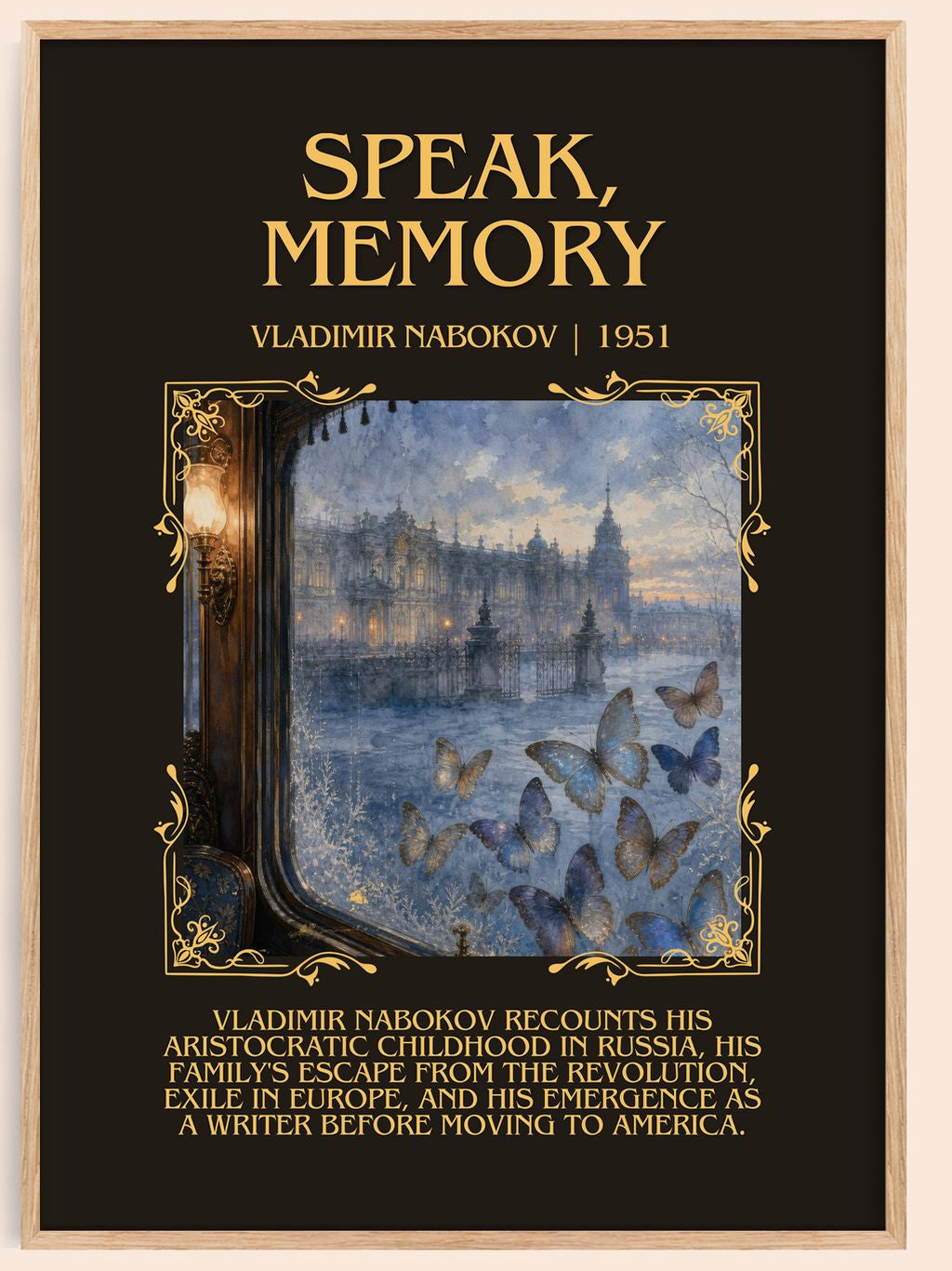 Speak, Memory Minimalist Book Poster by Vladimir Nabokov – book poster