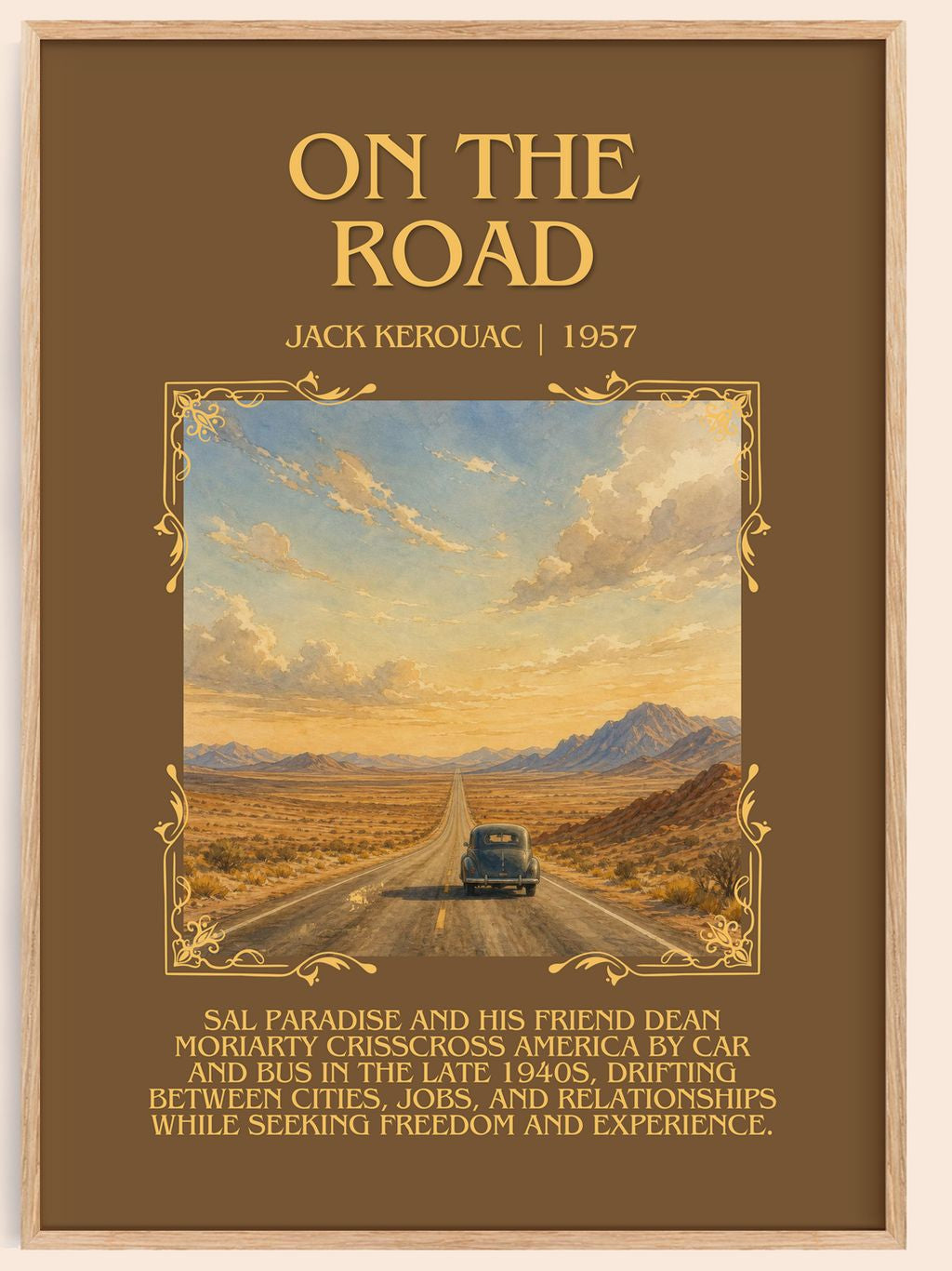On the Road Minimalist Book Poster by Jack Kerouac – book poster