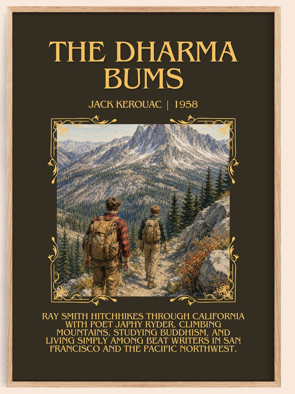 The Dharma Bums Minimalist Book Poster by Jack Kerouac – book poster