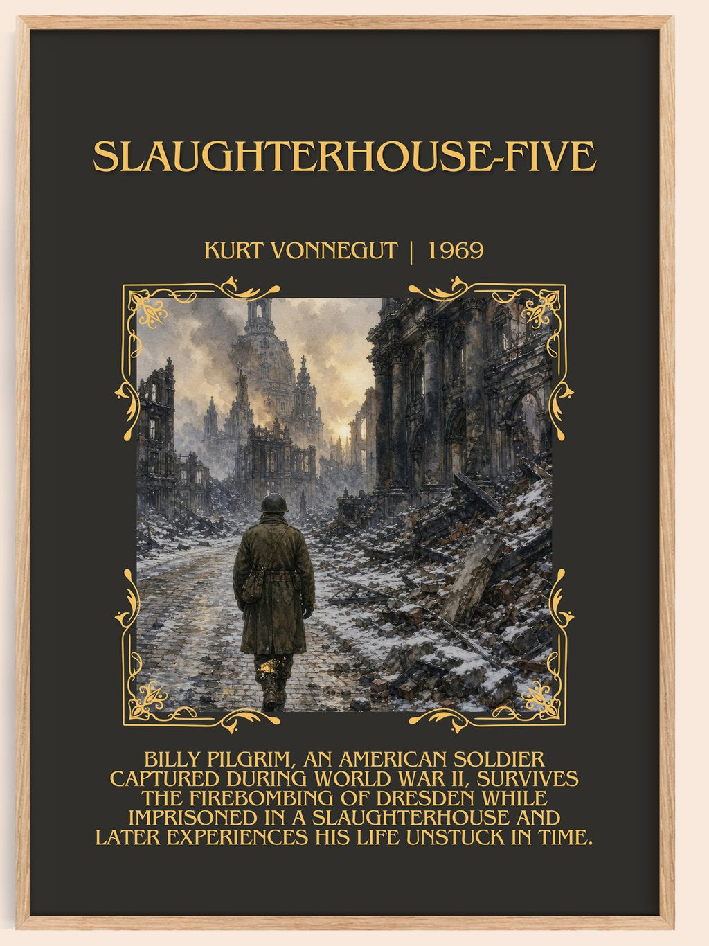 Slaughterhouse-Five Minimalist Book Poster by Kurt Vonnegut – book poster