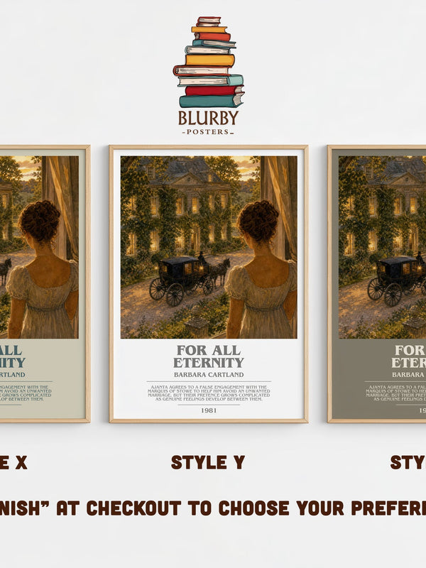 For All Eternity bookish print in frame leaning in hallway – romance wall art