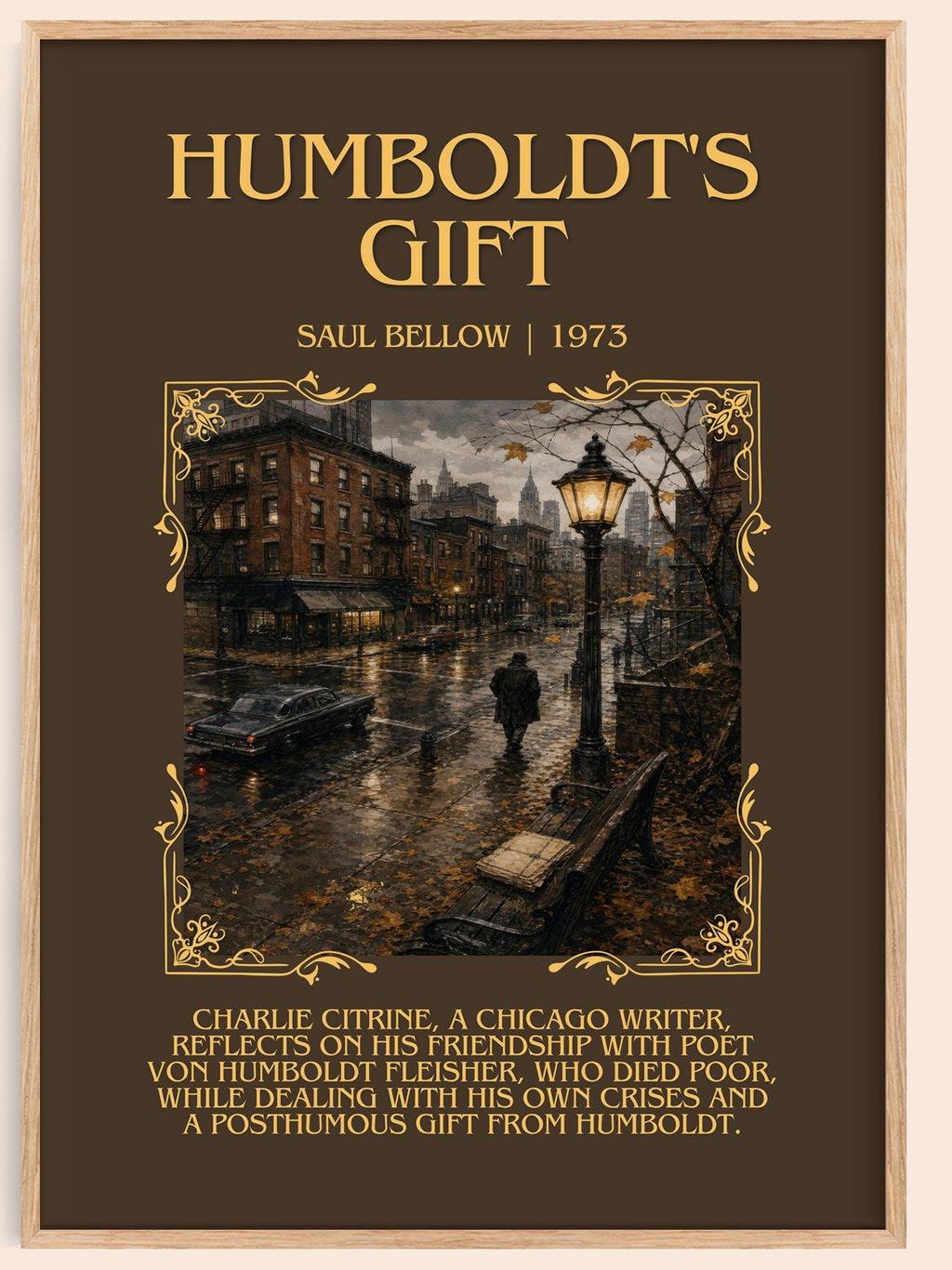 Humboldt's Gift Minimalist Book Poster by Saul Bellow – book poster