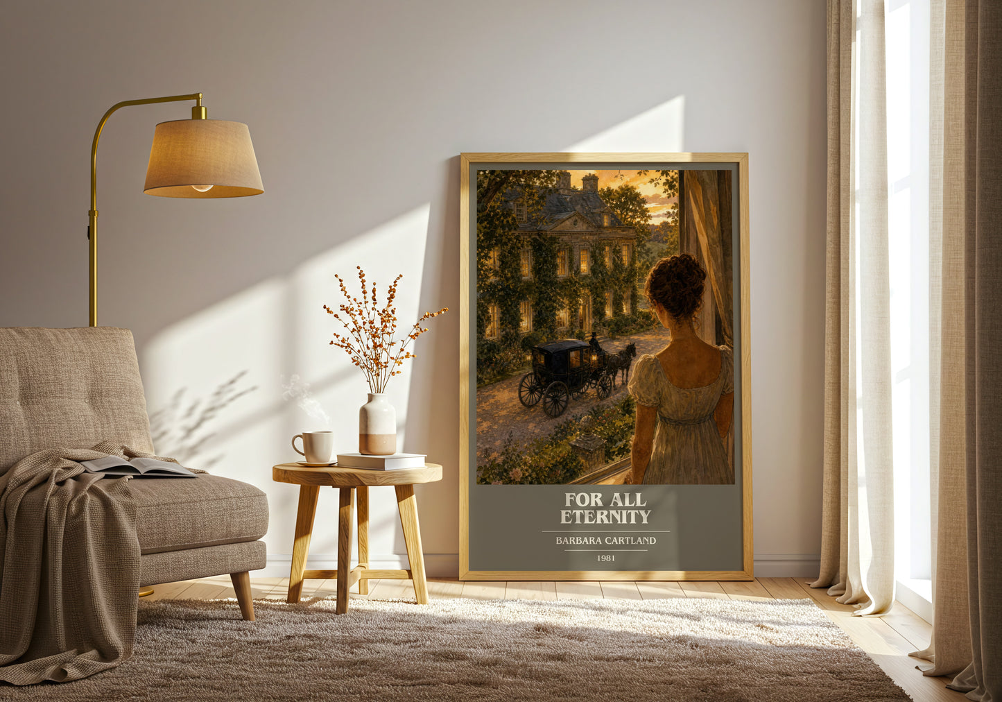 For All Eternity book cover print on bookshelf – Barbara Cartland fan gift