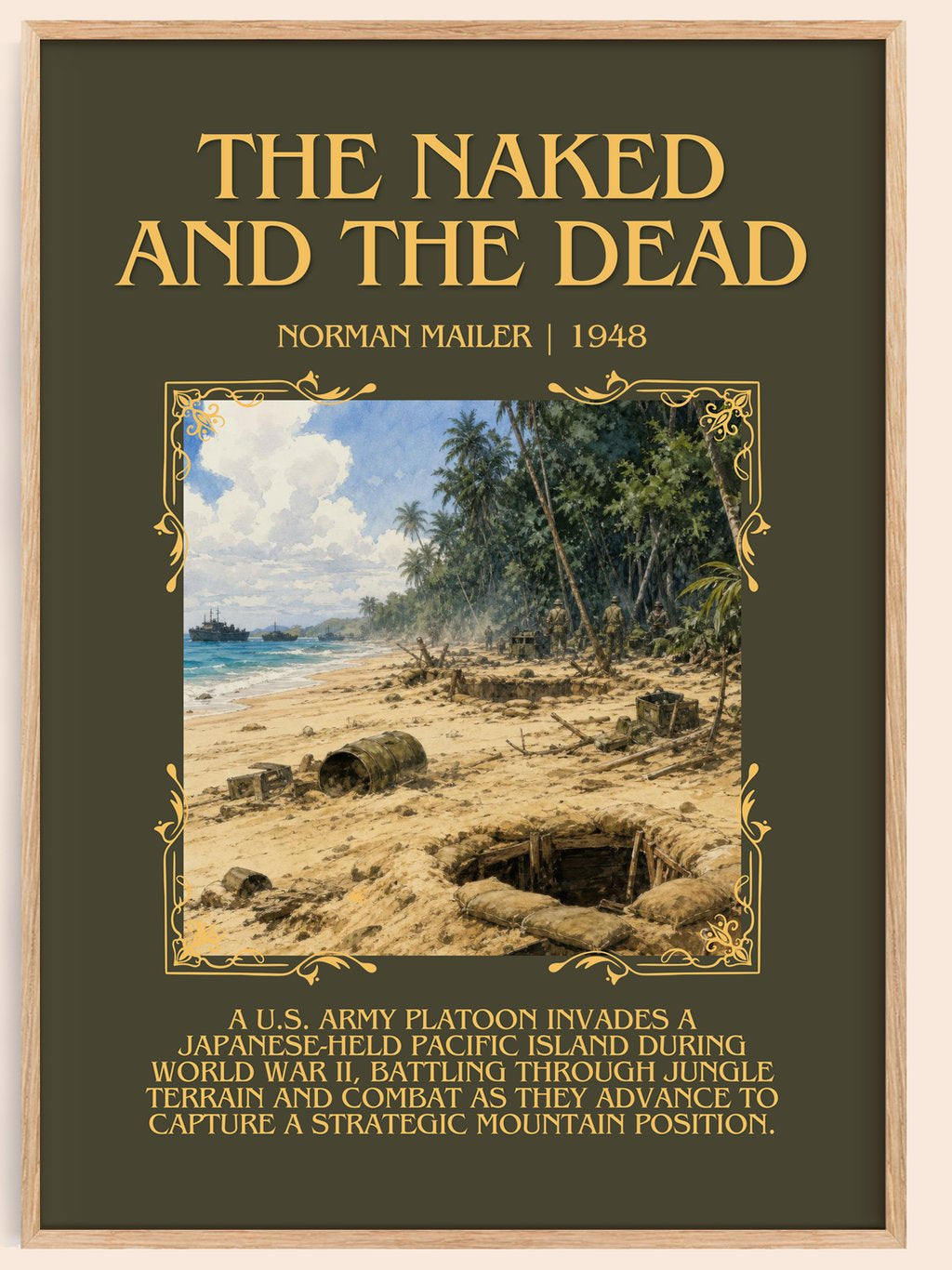 The Naked and the Dead Minimalist Book Poster by Norman Mailer – book poster