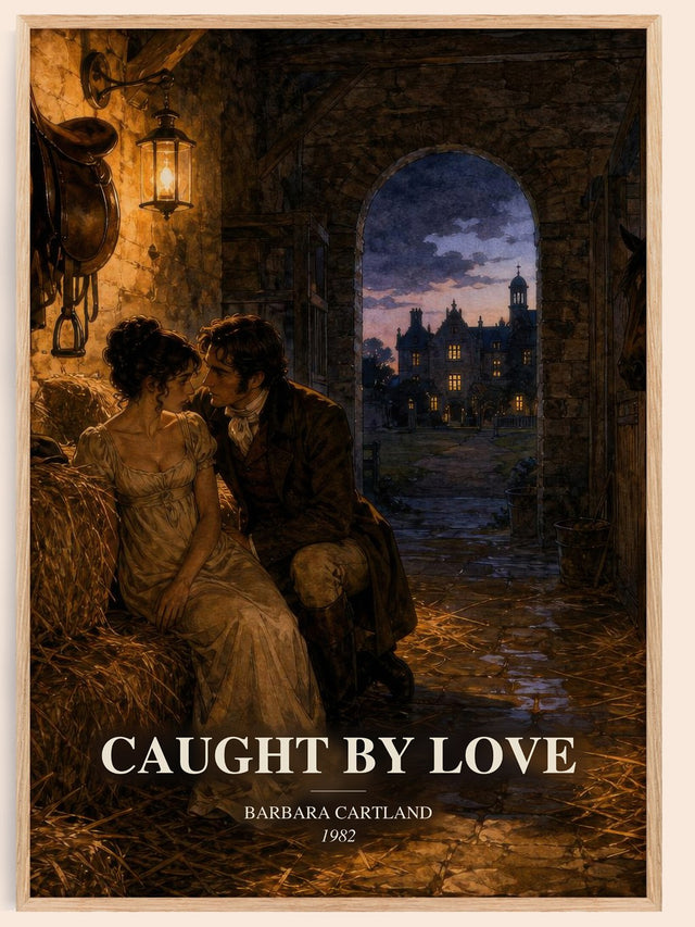 Caught By Love Book Watercolour Illustration by Barbara Cartland