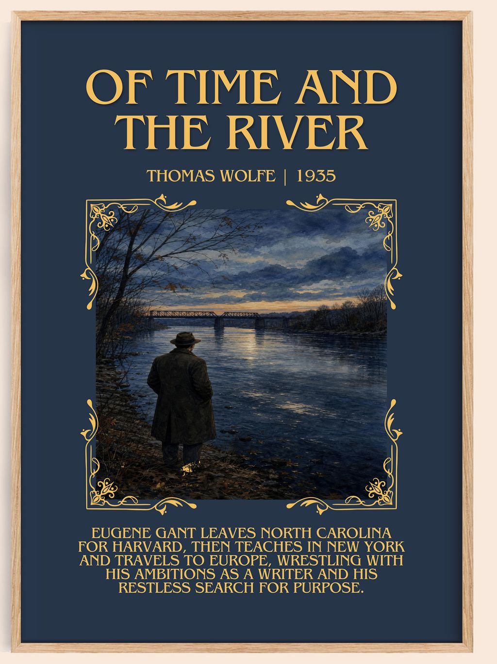 Of Time and the River Minimalist Book Poster by Thomas Wolfe – book poster