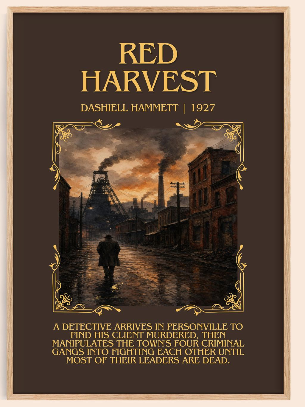 Red Harvest Minimalist Book Poster by Dashiell Hammett – book poster