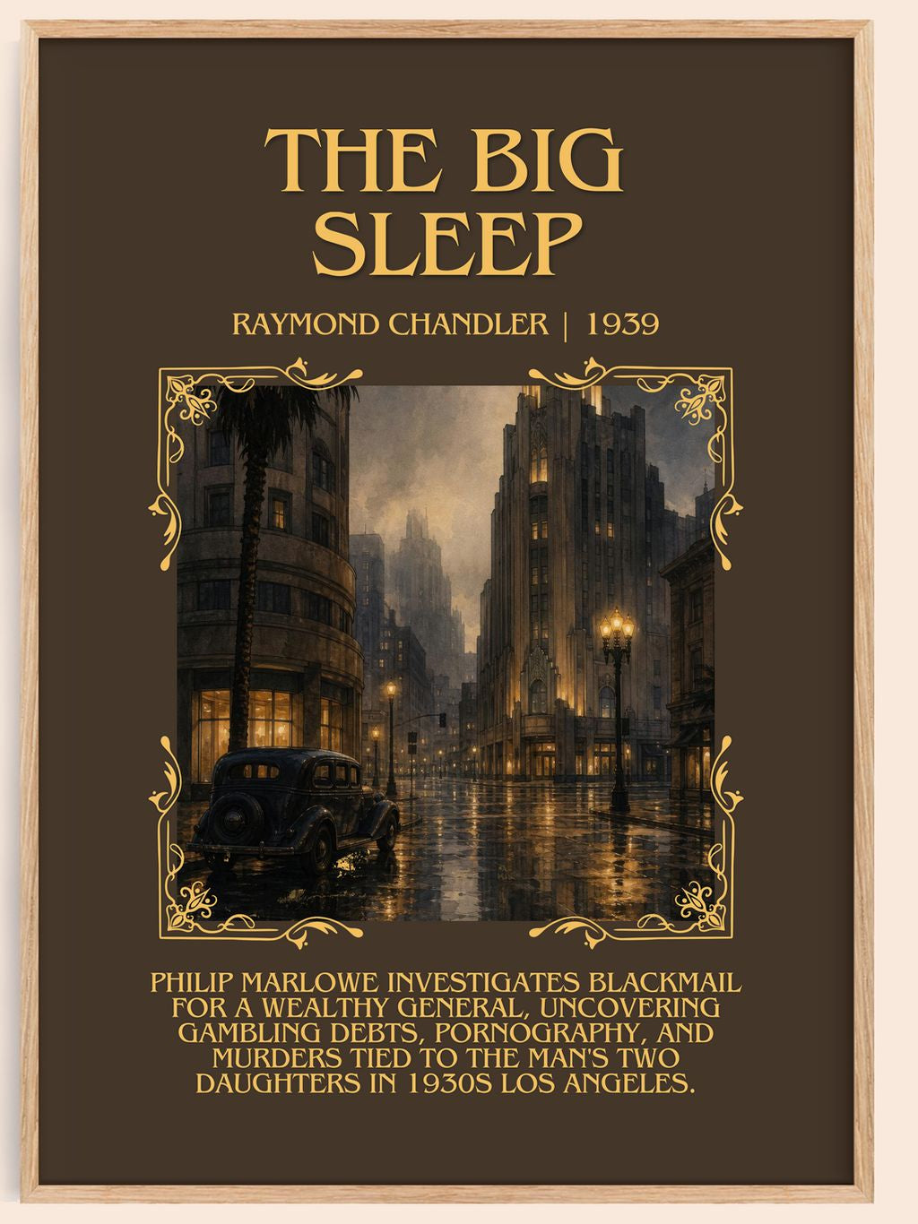 The Big Sleep Minimalist Book Poster by Raymond Chandler – book poster