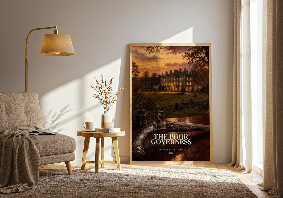 The Poor Governess watercolour print in frame leaning in hallway – romance wall art