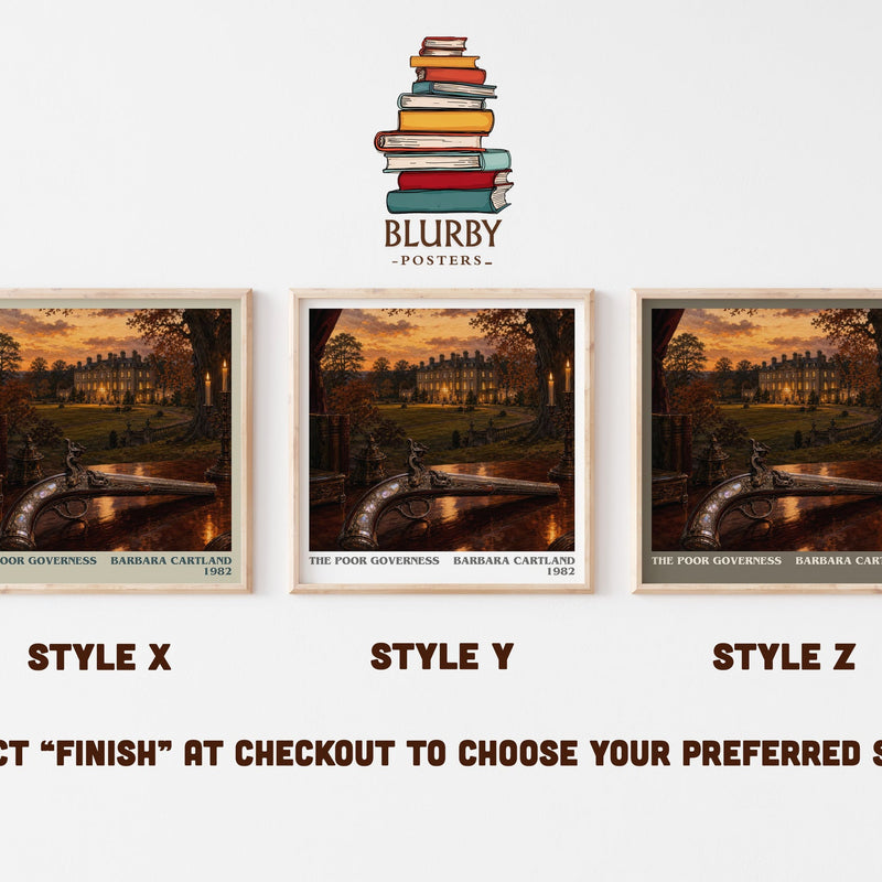 The Poor Governess literary print in frame leaning in hallway – romance wall art