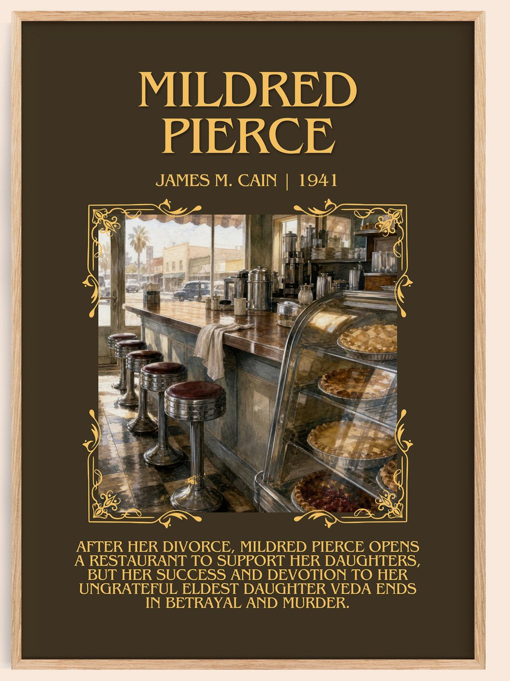 Mildred Pierce Minimalist Book Poster by James M. Cain – book poster