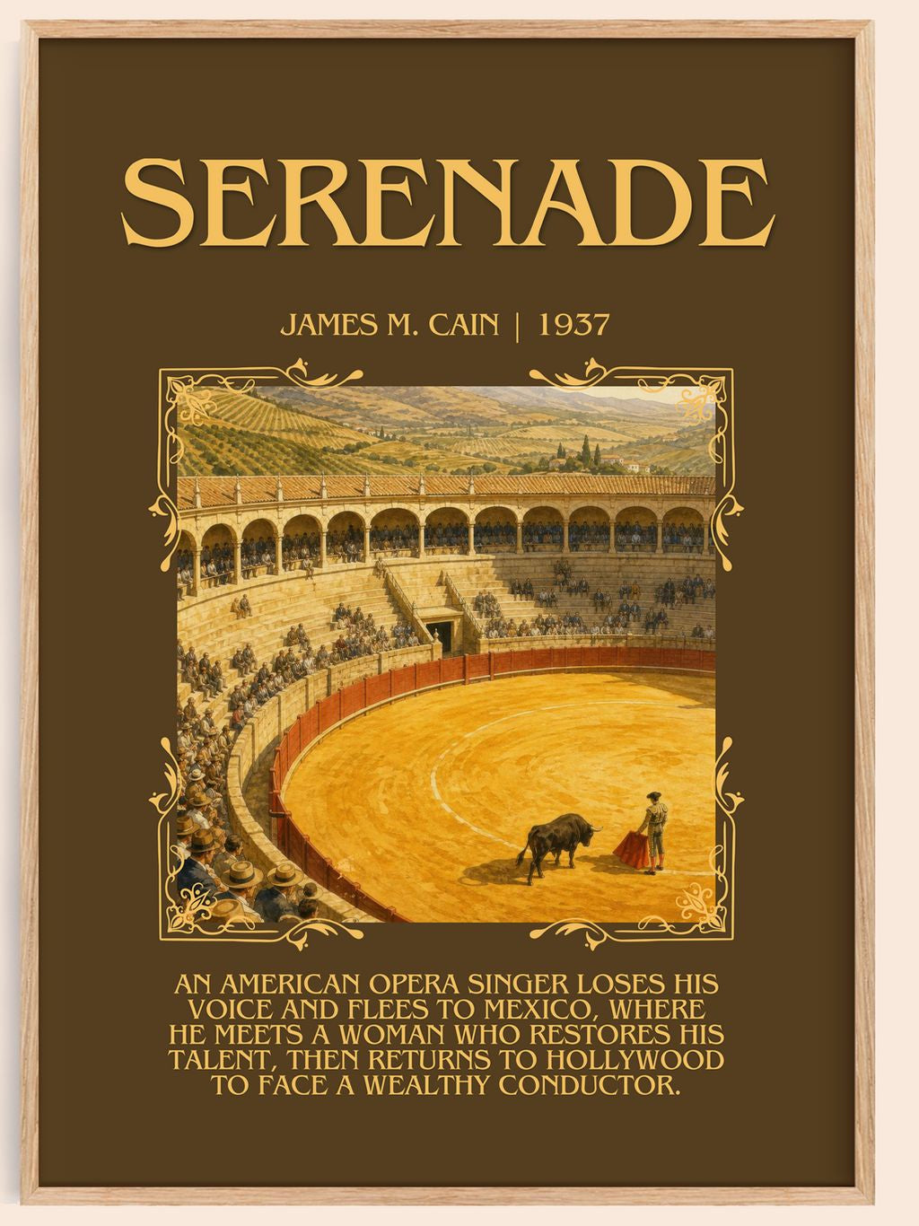 Serenade Minimalist Book Poster by James M. Cain – book poster