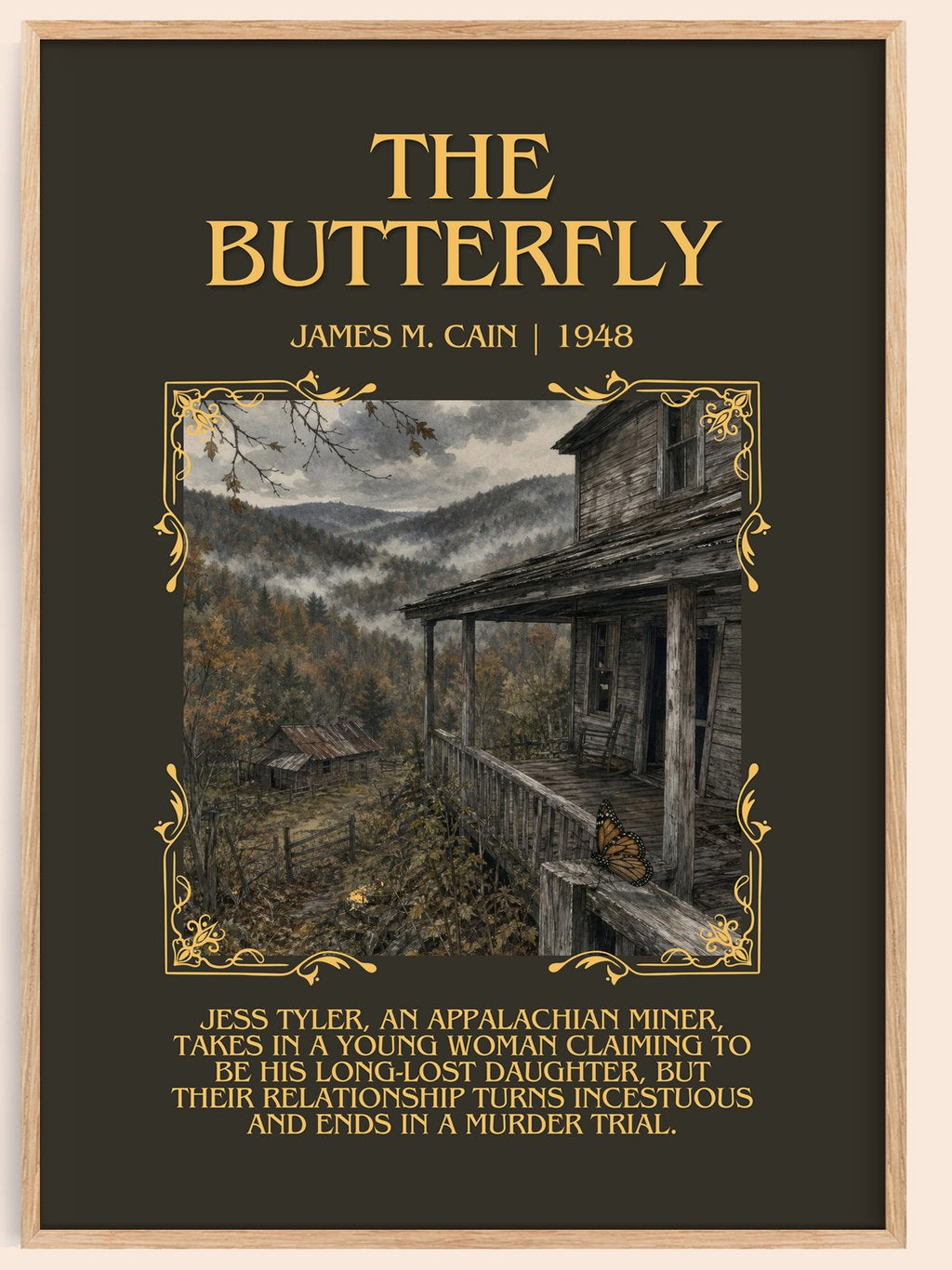 The Butterfly Minimalist Book Poster by James M. Cain – book poster