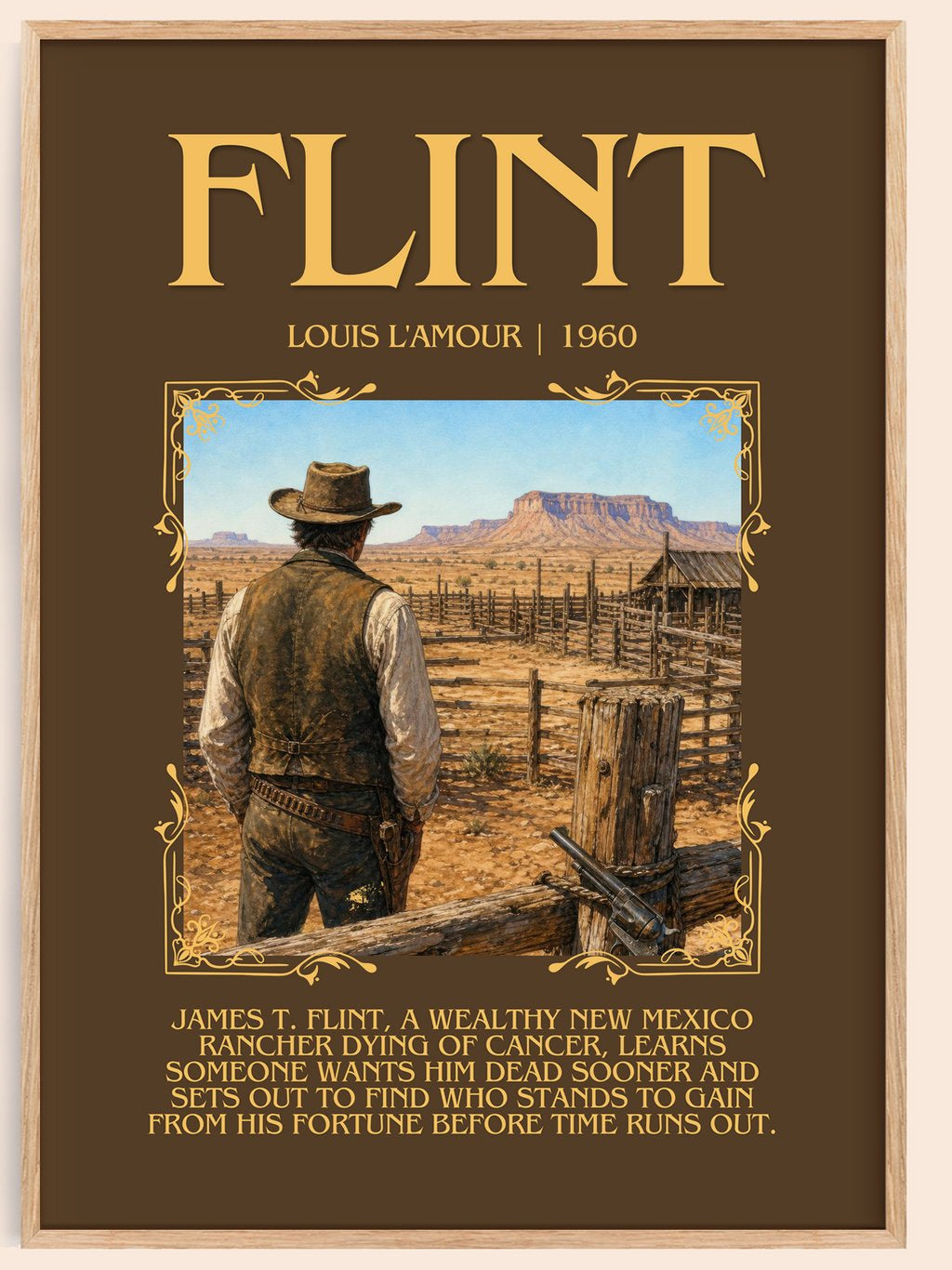Flint Minimalist Book Poster by Louis L'Amour – book poster