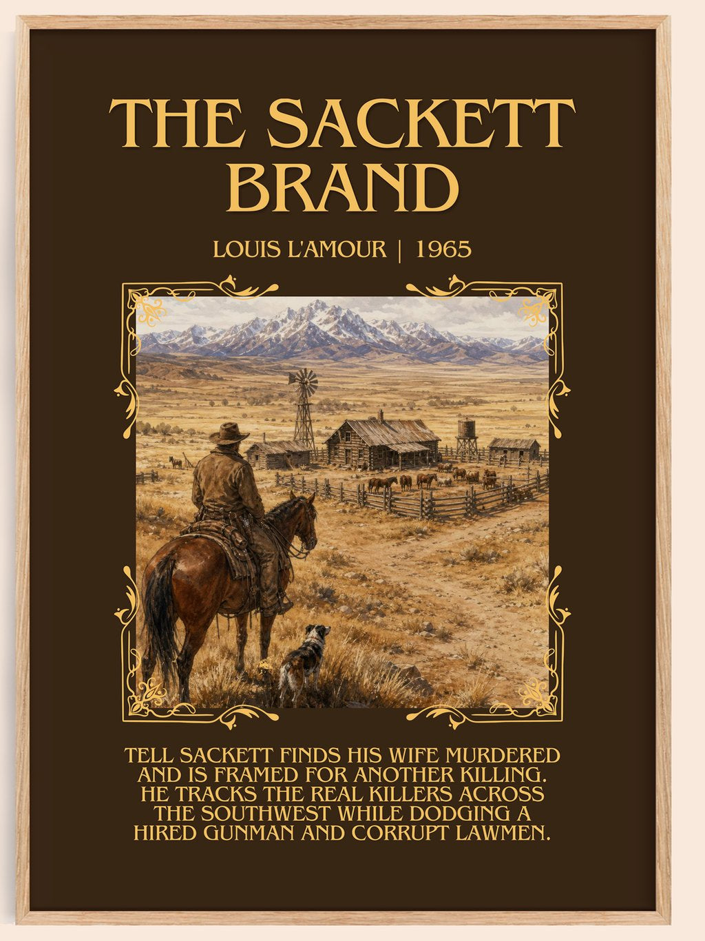The Sackett Brand Minimalist Book Poster by Louis L'Amour – book poster