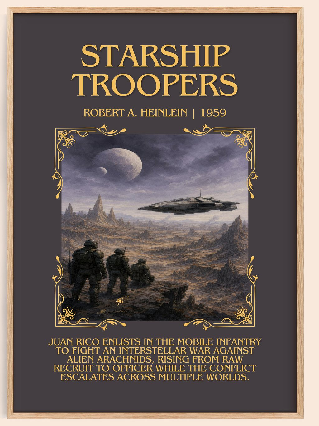 Starship Troopers Minimalist Book Poster by Robert A. Heinlein – book poster