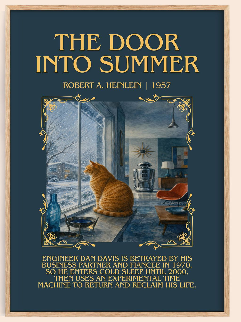 The Door into Summer Minimalist Book Poster by Robert A. Heinlein – book poster