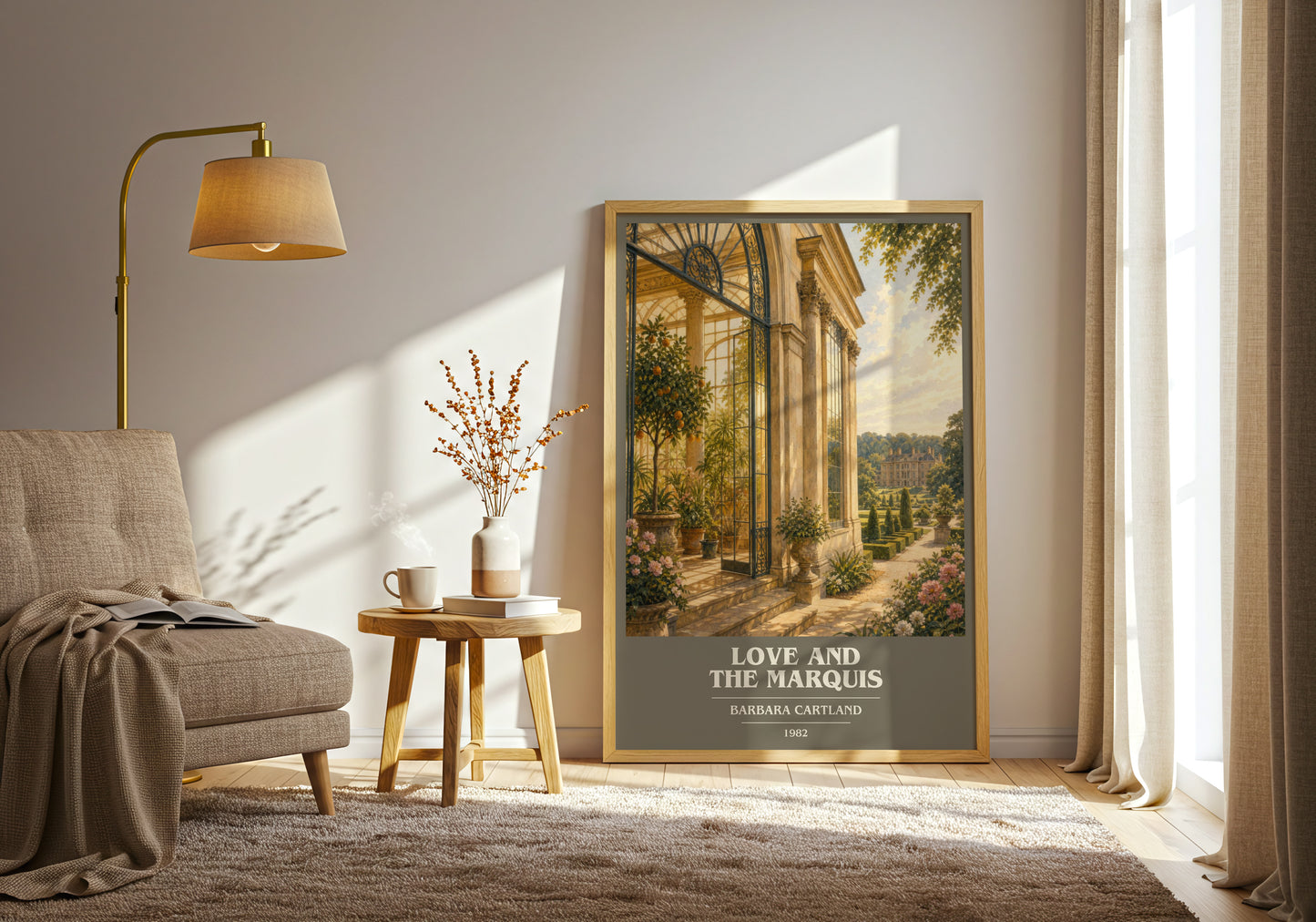 Love And The Marquis book cover print on bookshelf – Barbara Cartland fan gift