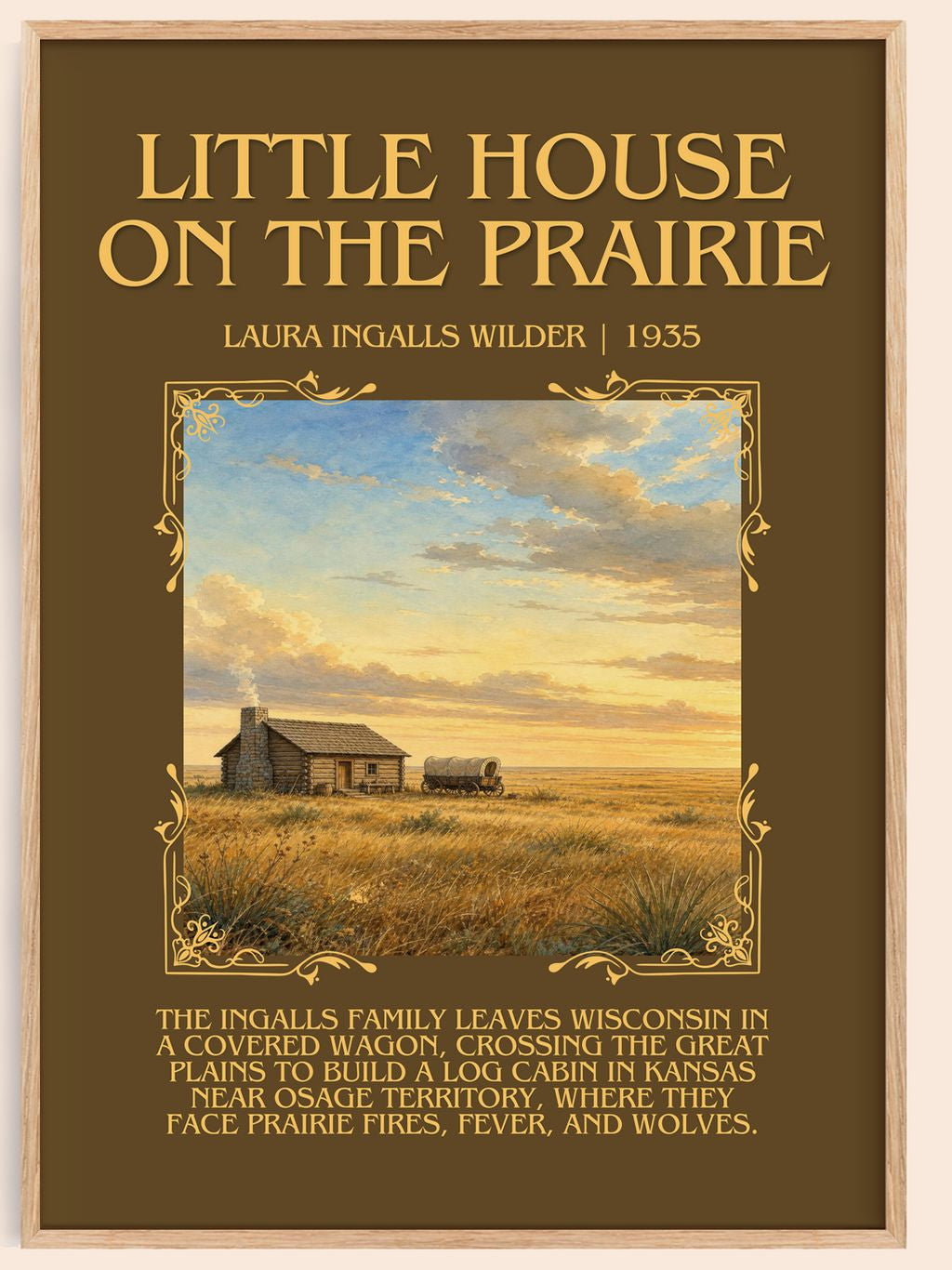 Little House on the Prairie Minimalist Book Poster by L. Wilder – book poster