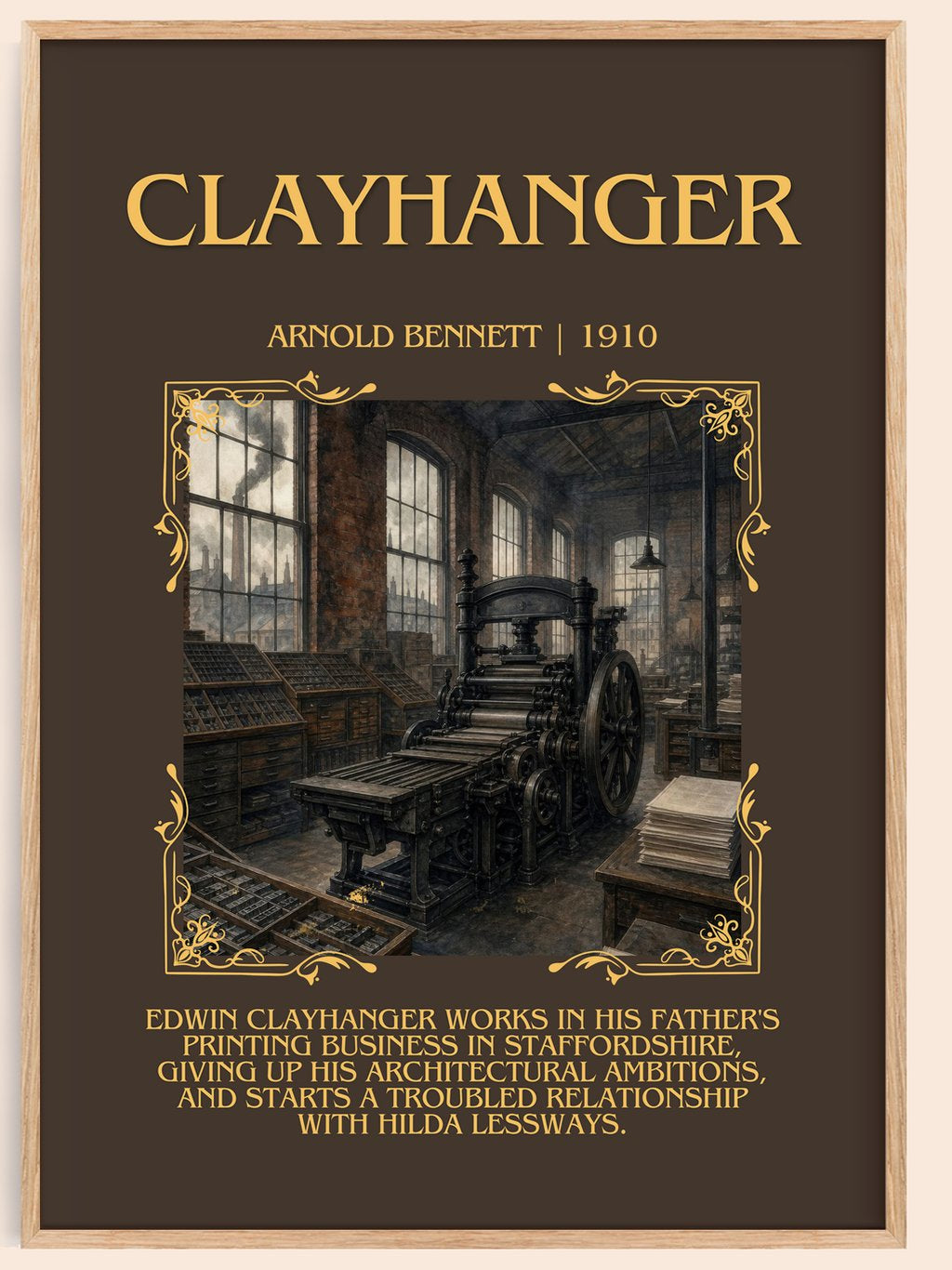 Clayhanger Minimalist Book Poster by Arnold Bennett – book poster