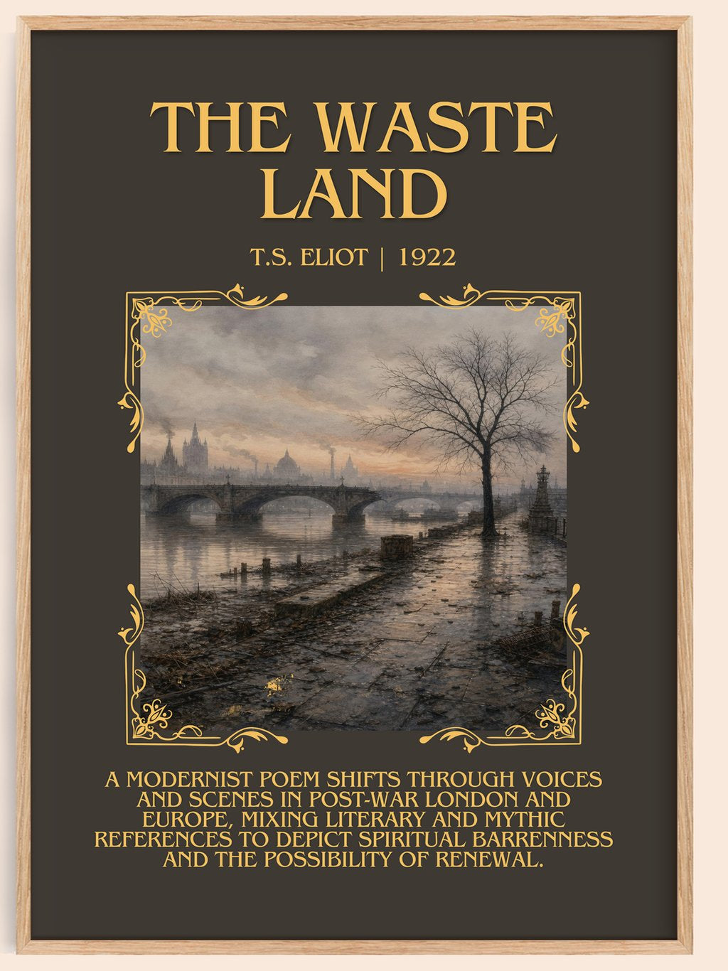The Waste Land Minimalist Book Poster by T.S. Eliot – book poster
