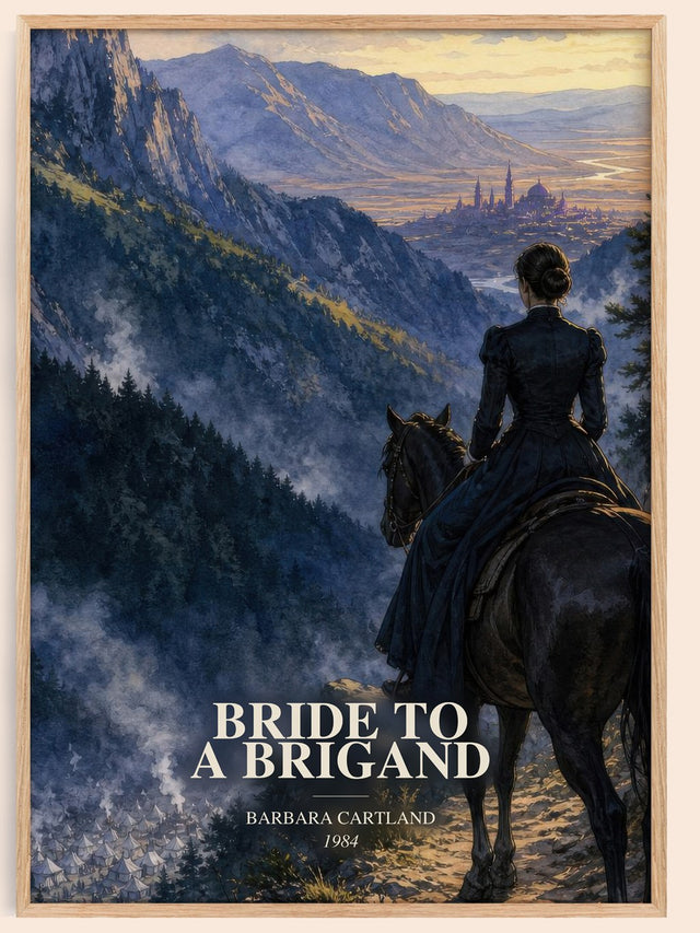 Bride To A Brigand Book Watercolour Illustration by Barbara Cartland