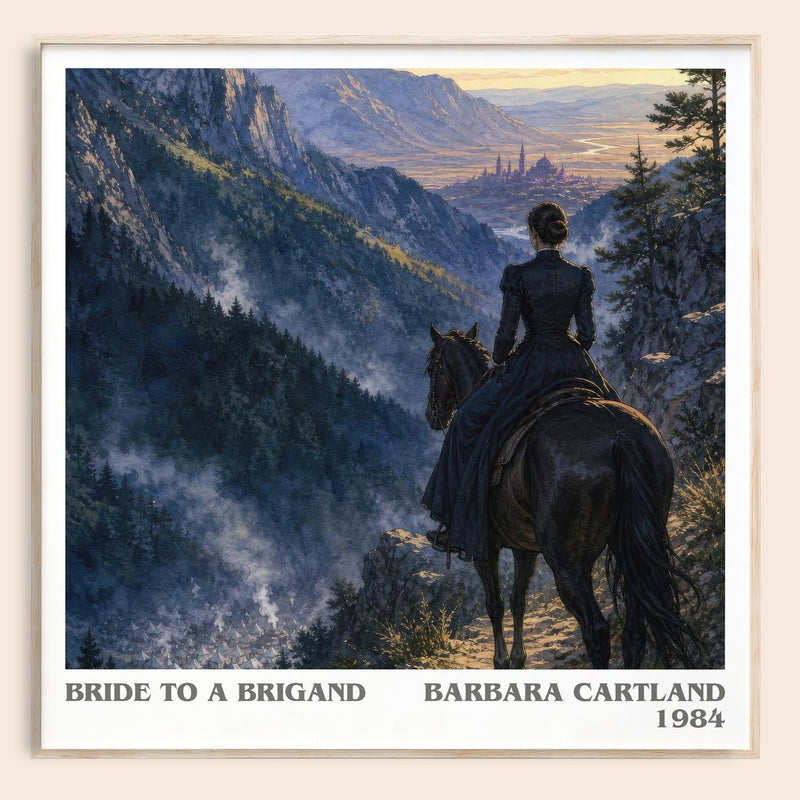 Bride To A Brigand literary book poster by Barbara Cartland – framed literary art print