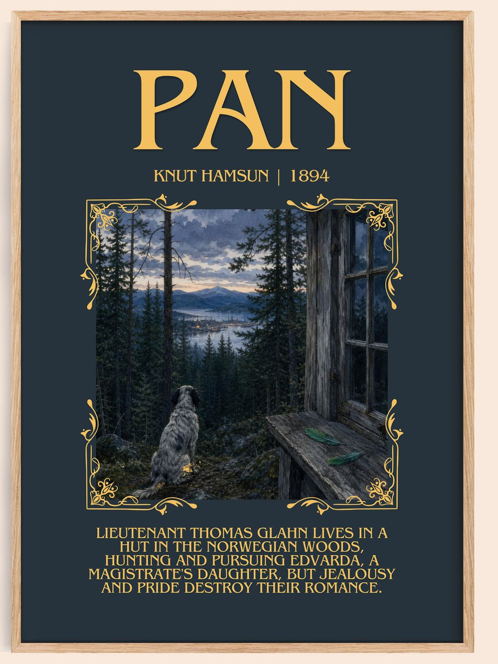 Pan Minimalist Book Poster by Knut Hamsun – book poster