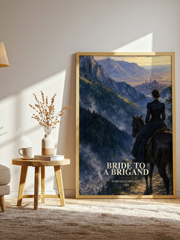 Bride To A Brigand watercolour print in frame leaning in hallway – romance wall art