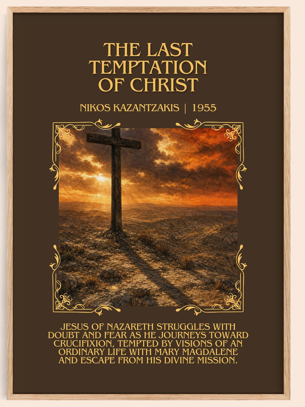 Last Temptation of Christ Minimalist Book Poster by Nikos Kazantzakis – book poster