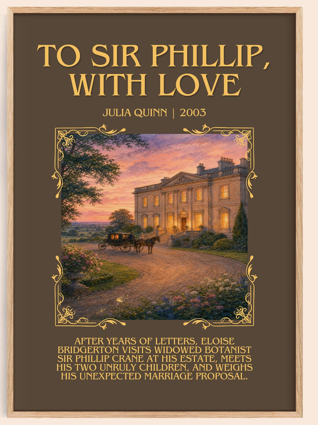 To Sir Phillip, With Love Minimalist Book Poster by Julia Quinn – book poster