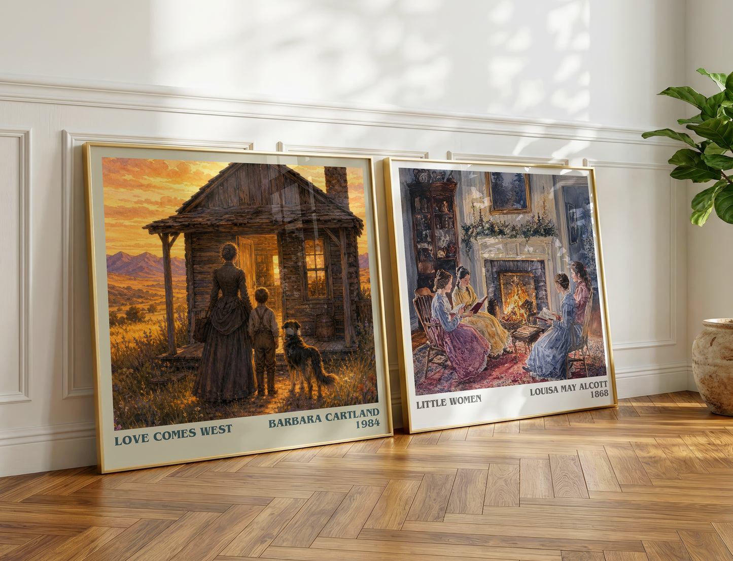 Love Comes West literary print on bookshelf – Barbara Cartland fan gift