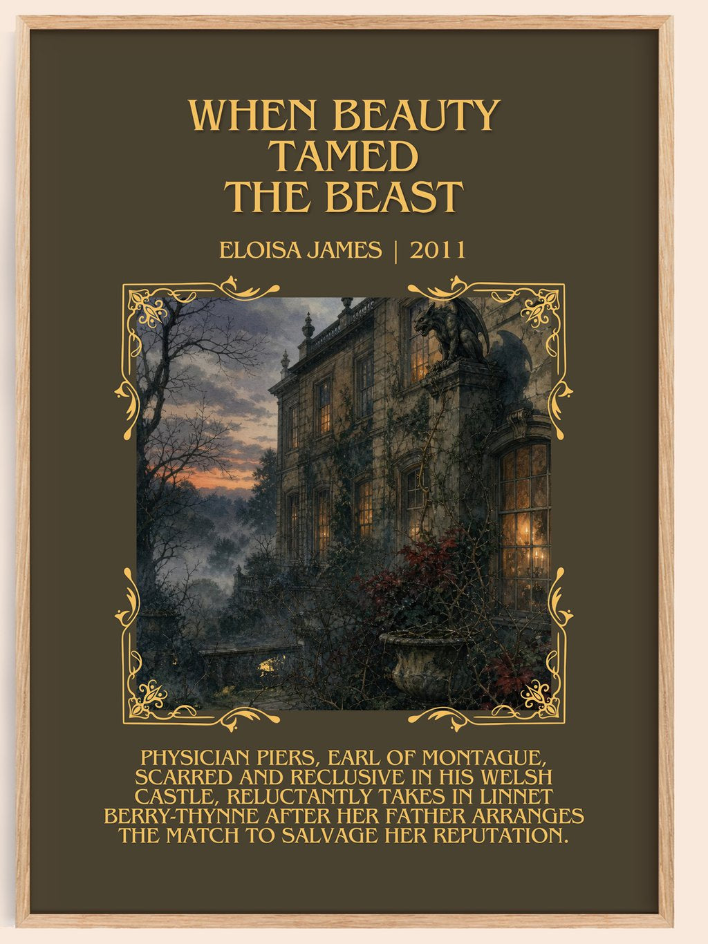 When Beauty Tamed the Beast Minimalist Book Poster by Eloisa James – book poster