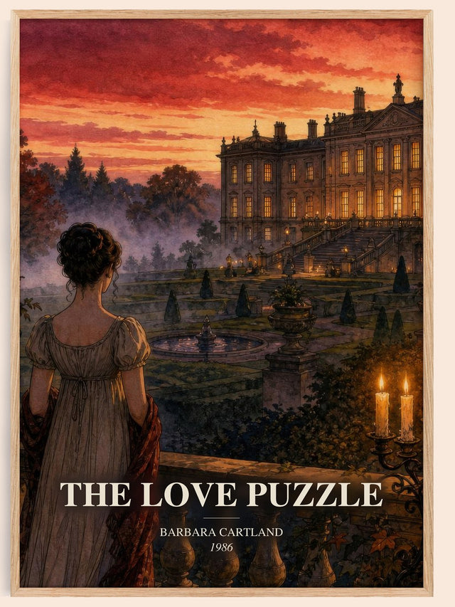 The Love Puzzle Book Watercolour Illustration by Barbara Cartland
