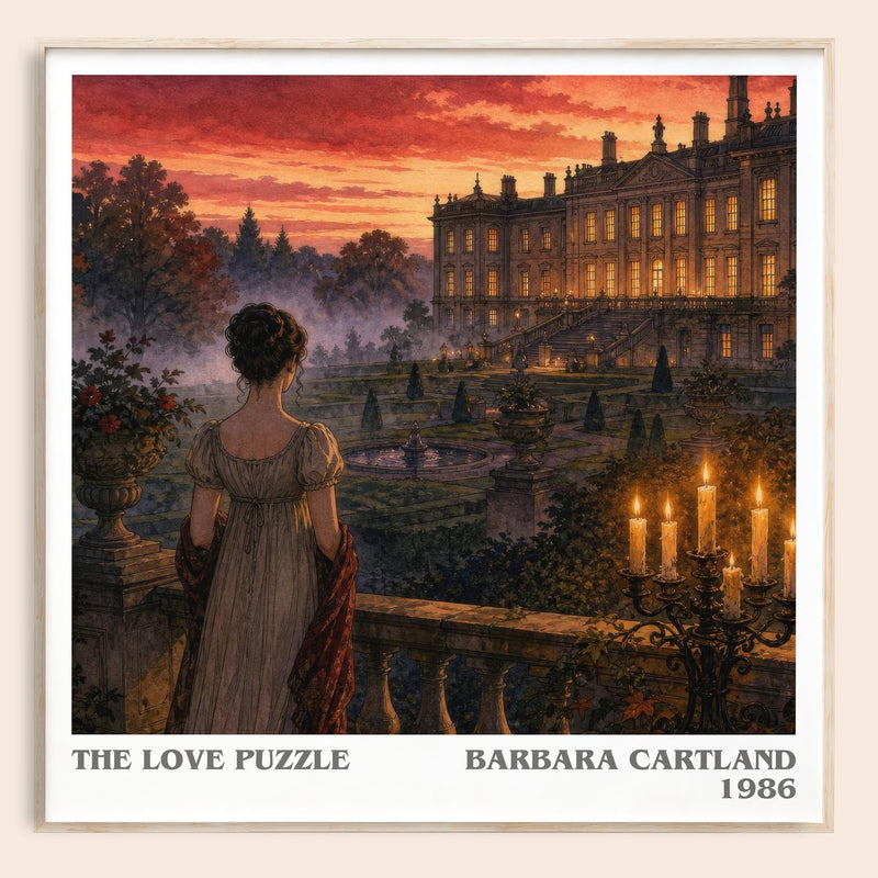 The Love Puzzle literary book poster by Barbara Cartland – framed literary art print
