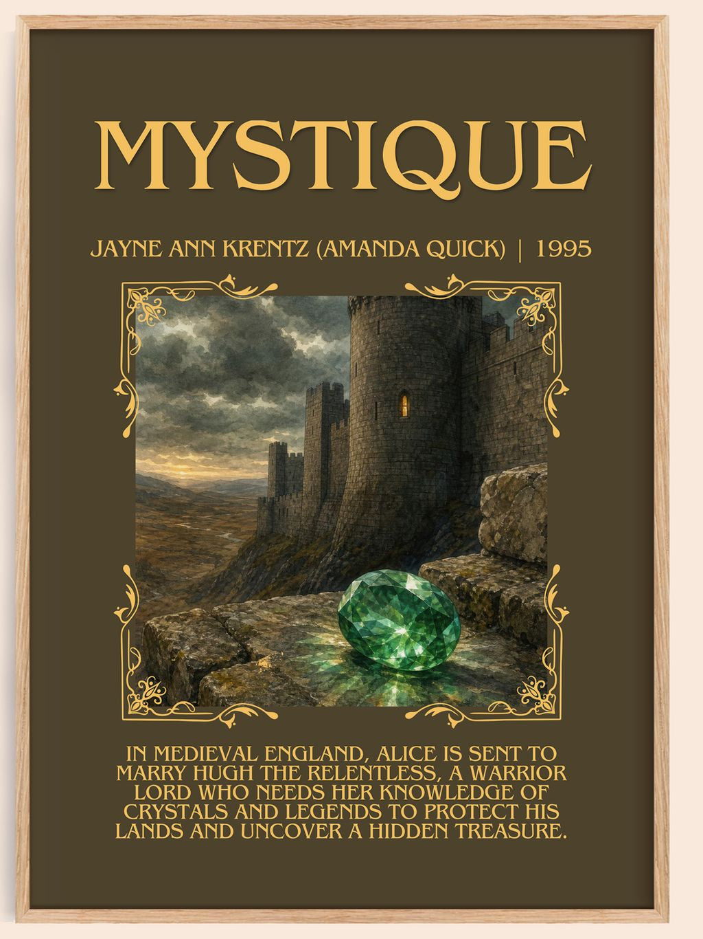 Mystique Minimalist Book Poster by Jayne Ann Krentz (Amanda Quick) – book poster