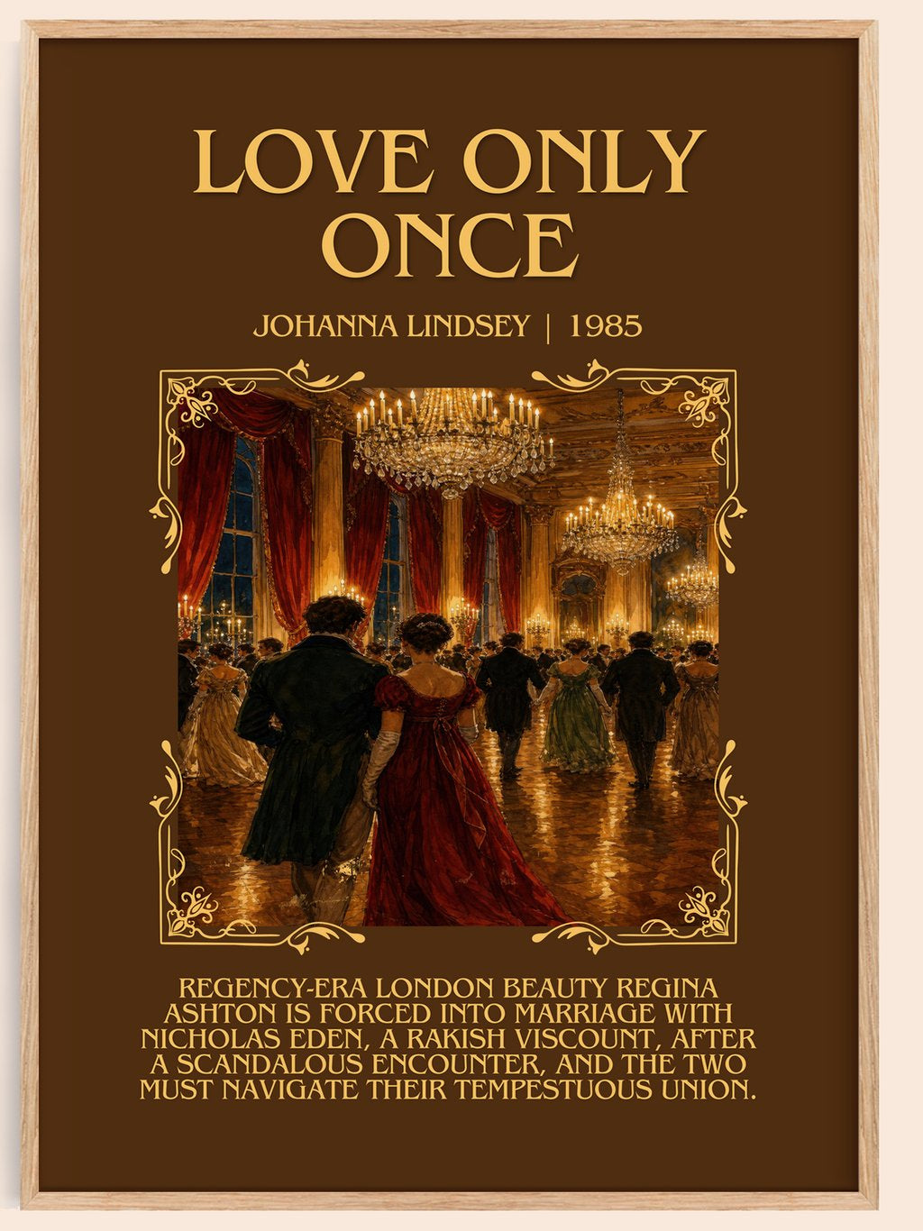 Love Only Once Minimalist Book Poster by Johanna Lindsey – book poster