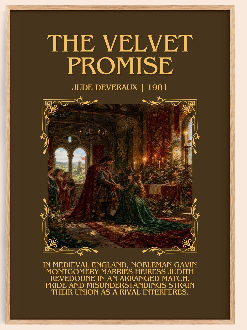 The Velvet Promise Minimalist Book Poster by Jude Deveraux – book poster