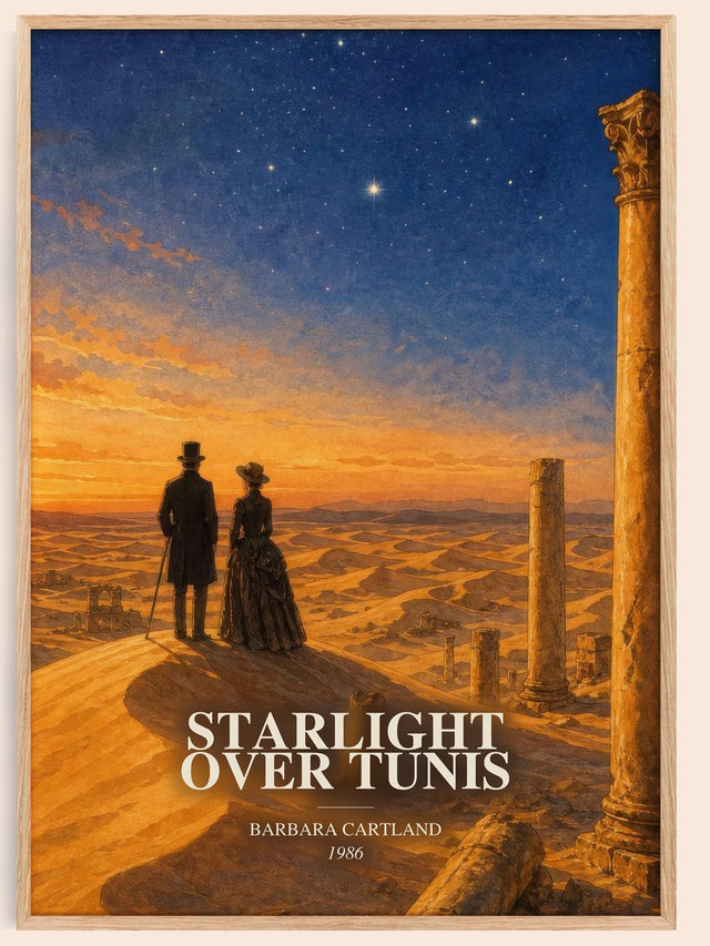 Starlight Over Tunis Book Watercolour Illustration by Barbara Cartland
