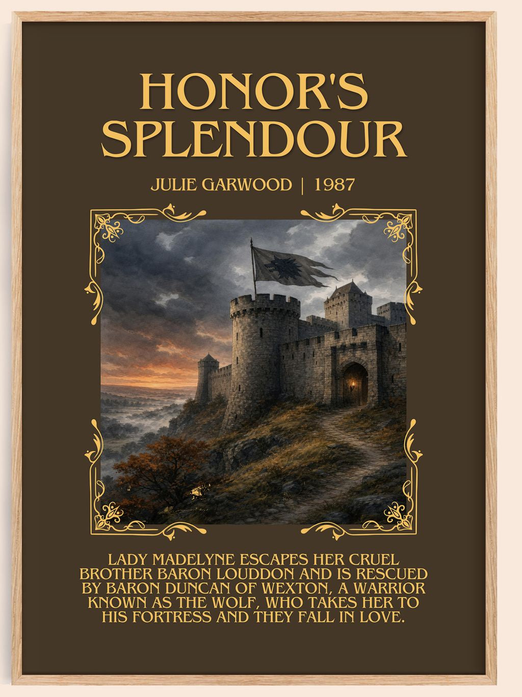Honor's Splendour Minimalist Book Poster by Julie Garwood – book poster