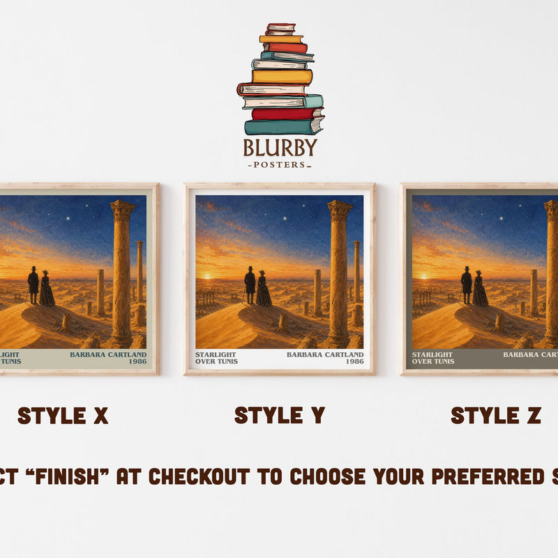 Starlight Over Tunis literary print in frame leaning in hallway – romance wall art